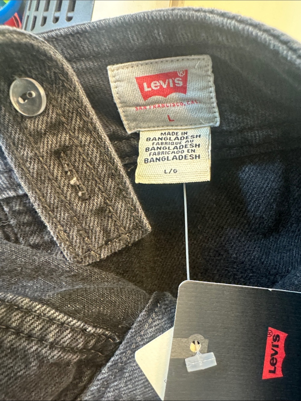 Levi's light Black Denim Button-Front Corset Tank with Stud Detail - Picture 3 of 5